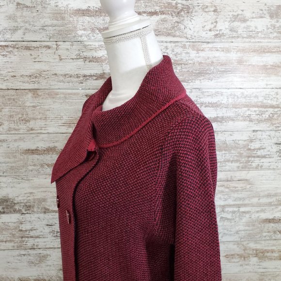 PAPILLON Burgundy Double Breasted Cardigan XL NWT - Picture 8 of 15